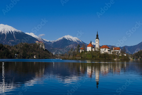 church and castle at bled