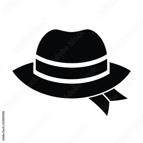Straw hat with ribbon Isolated With White Background