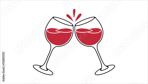 Cheers Toasting Wine Glasses Icon.