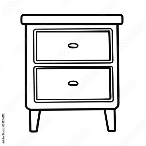 nightstand of drawers isolated