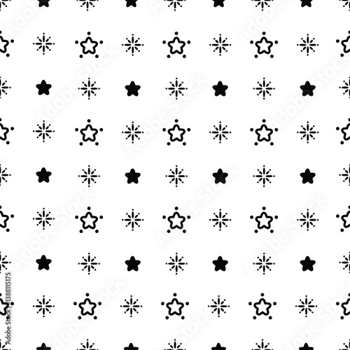 Seamless black star on white background	