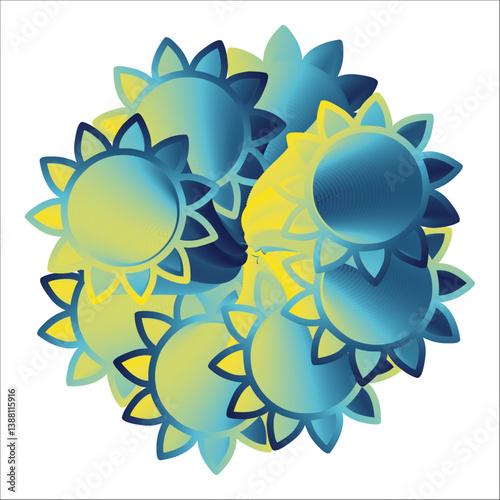 The crisp lines and smooth gradients suggest the design is created using vector graphics software, making it easily scalable without loss of quality.