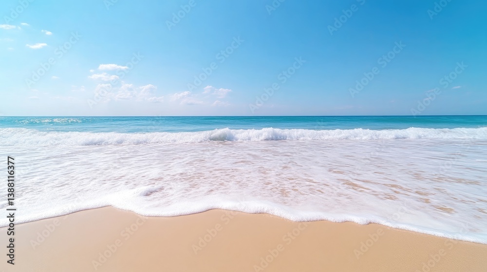 Fototapeta premium Tranquil beach scene with gentle waves (1)