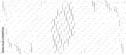 Monochrome texture composed of irregular graphic elements. Distressed uneven grunge background. Abstract vector illustration. Overlay for interesting effect and depth. Isolated on white background.