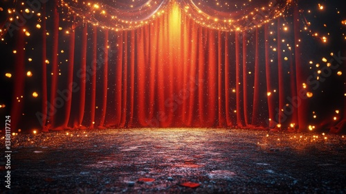 Vibrant Stage Lights Create an Energetic Atmosphere for a Live Performance at Night
