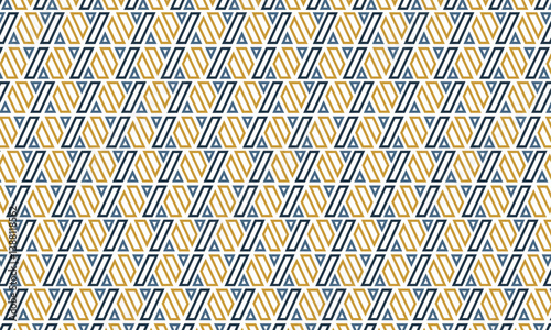 Geometric seamless ornament with shapes and triangles on white background for textile and paper decoration