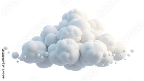 3D Cloud Art with Gentle Light and Organic Movement