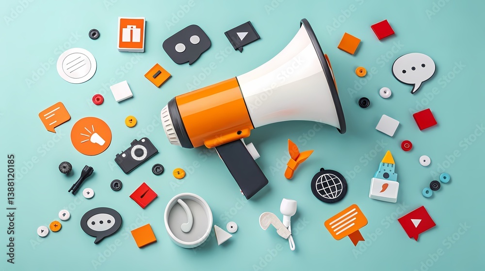 Digital Marketing and Social Media Promotion Strategy with a Megaphone Digital Marketing and Social Media Promotion Strategy with a Megaphone
