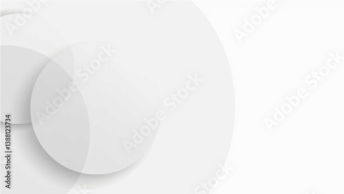 A vector illustration of a light gray and white background with semi-transparent overlapping circles. The circles vary in size and opacity, creating a soft, modern look. The design is minimal abstract