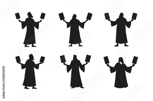 line art moses tablets vector art silhouette