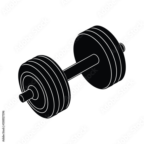 dumbbell of a silhouette art