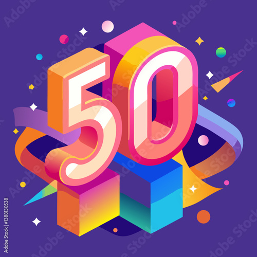 50th anniversary logo featuring vibrant, colorful shapes celebrating five decades of achievement and community.
