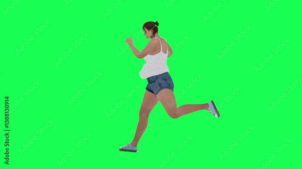 An animated scene showing A fat woman with a big with chroma key background, perfect for commercial and educational use. An animated scene showing A fat woman with a big with chroma key background, perfect for commercial and educational use.
