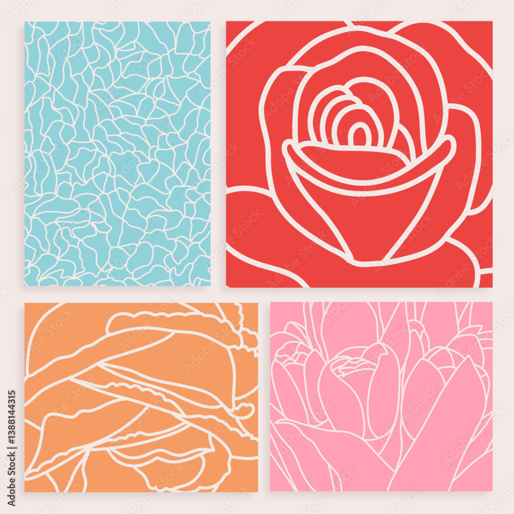 Floral Line Art Backgrounds