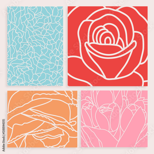 Floral Line Art Backgrounds