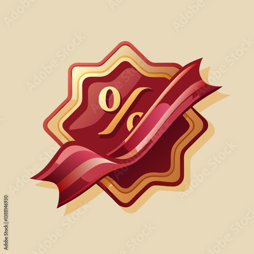 Percentage sign on a beige background, symbolizing numerical values or statistics.