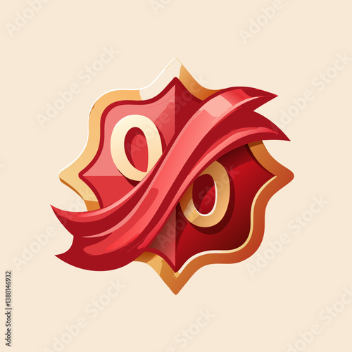 Percentage sign on a beige background, symbolizing numerical values or statistics.