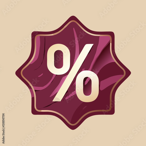 Percentage sign on a beige background, symbolizing numerical values or statistics.