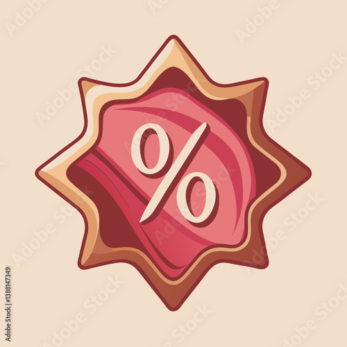 Percentage sign on a beige background, symbolizing numerical values or statistics.