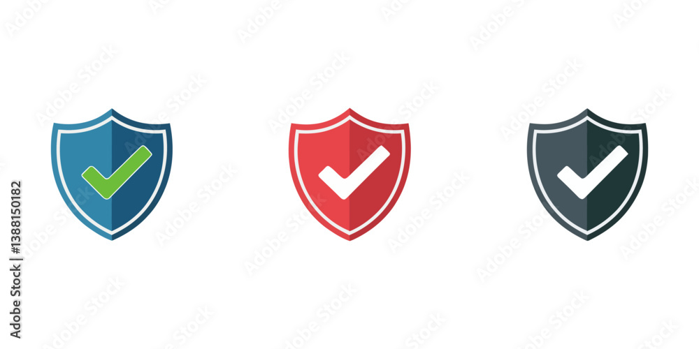 Bouclier de protection, Shield with check mark icon. Shield check mark logo. Protection approve sign.Strong protection tick shield. Tick mark approved, Checked sign, tick icon, Shield icon, Shield.
