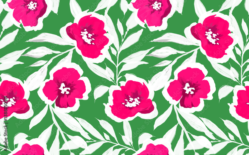 seamless floral pattern. Hand draw flowers pattern. seamless floral pattern. Hand draw flowers pattern.