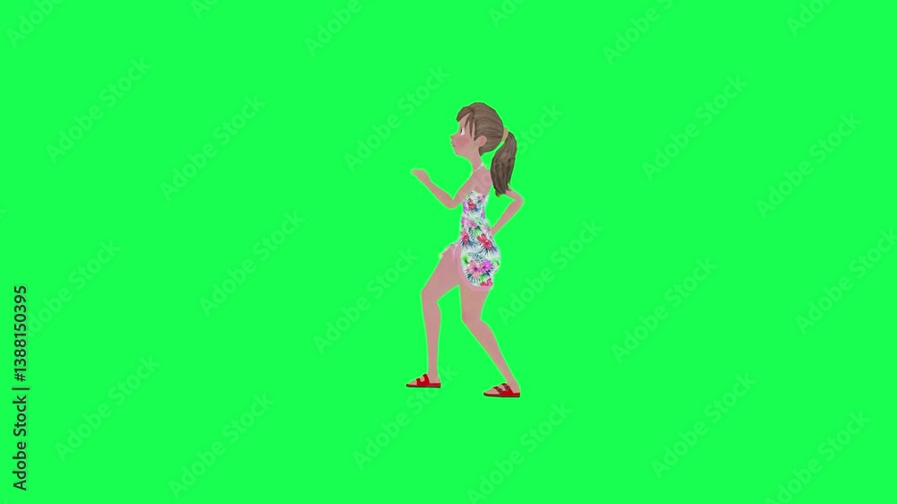 A realistic green screen render of 3d animated young girl booty hip, perfect for commercial and educational use. A realistic green screen render of 3d animated young girl booty hip, perfect for commercial and educational use.