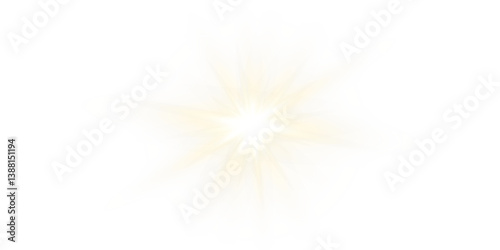 Vector transparent sunlight with sun glare. Overlay, Sun rays and glare, Sun, sunrays, light transitions, lens flare, light leaks and glare in PNG format. PNG sunlight flare. Golden flash and glare.