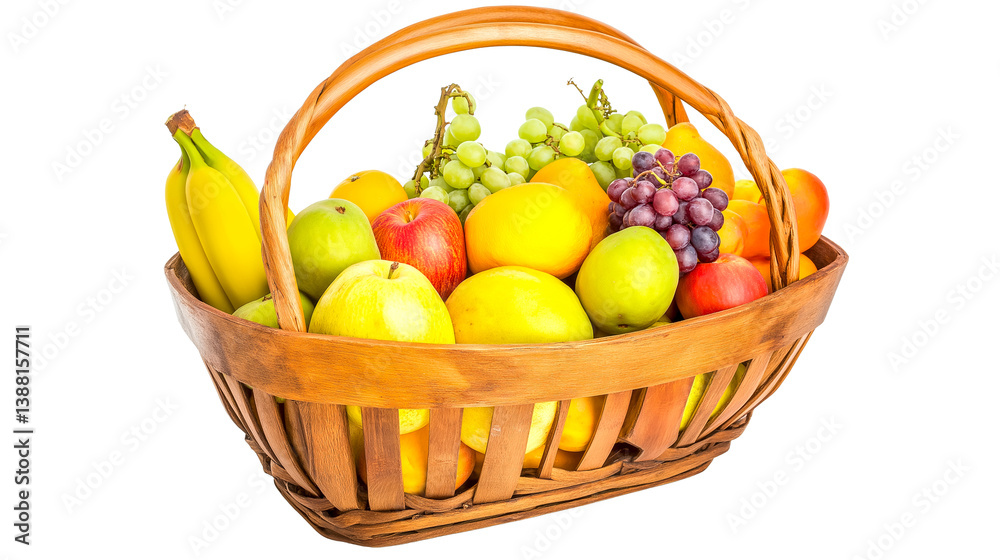Basket Filled with Assorted Fruits on Transparent Background, Fresh Colorful Fruit Collection Illustration Basket Filled with Assorted Fruits on Transparent Background, Fresh Colorful Fruit Collection Illustration