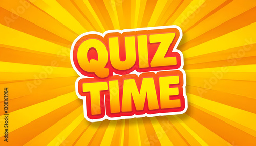 Vibrant Quiz Time Design With Energetic Sunburst Background