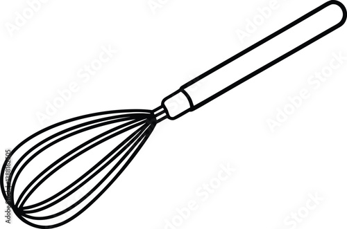Whisk outline coloring book page line art vector illustration 