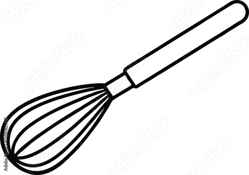 Whisk outline coloring book page line art vector illustration 