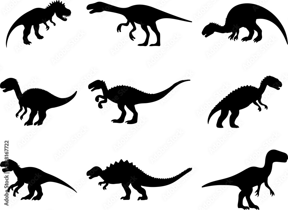 Obraz premium Set Of Dinosaur Silhouette