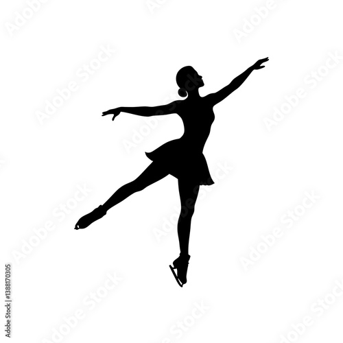 Ice Skater Silhouette Two