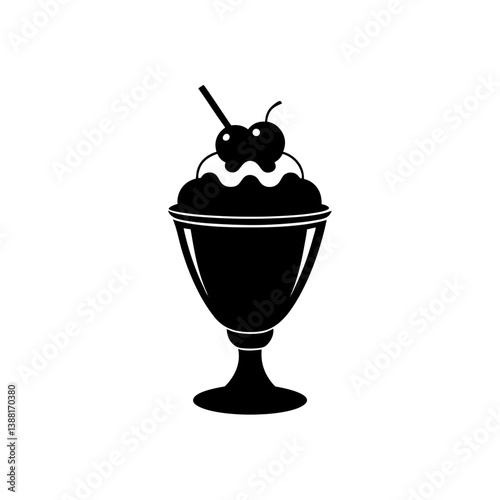 Ice Cream Sundae Silhouette Two