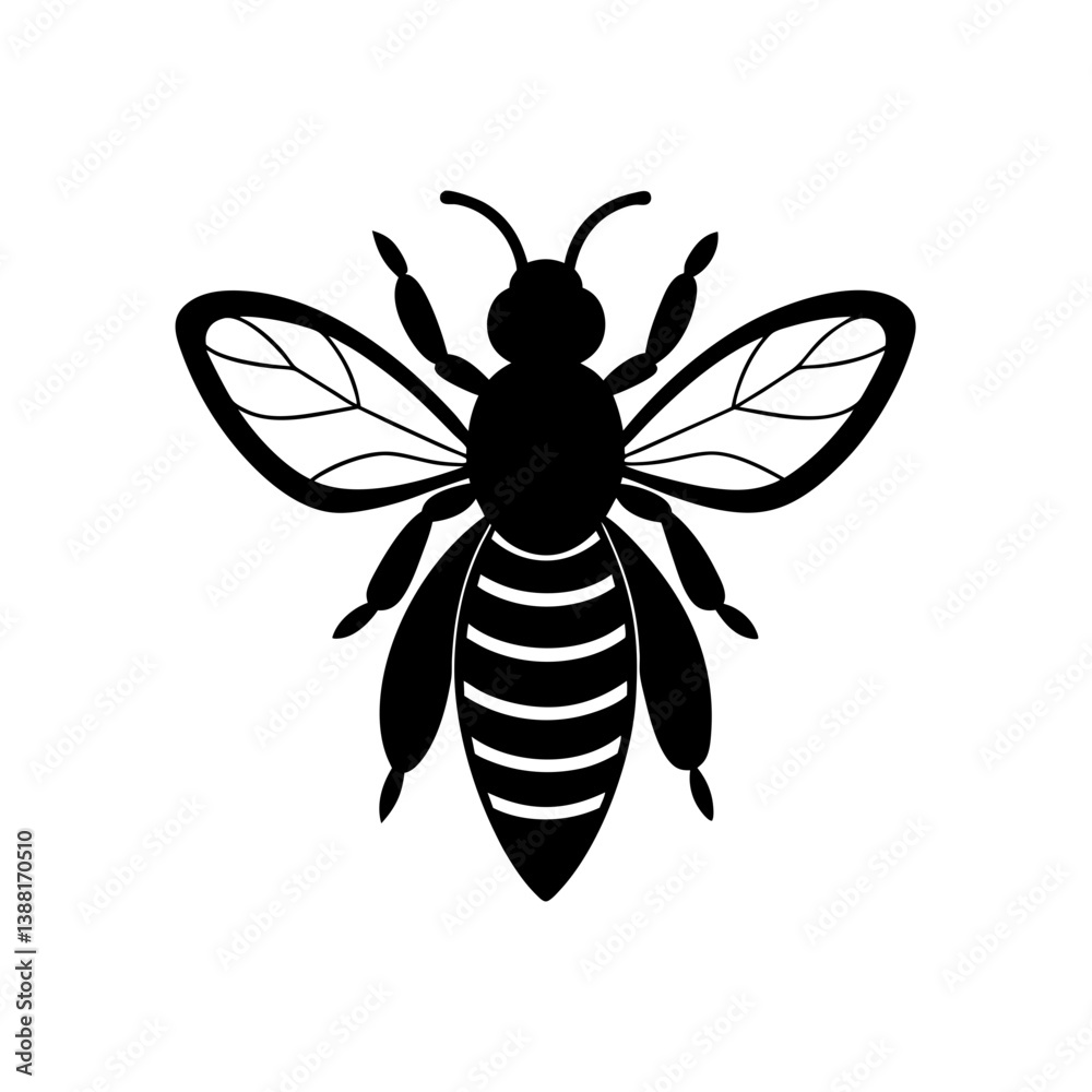 Obraz premium Honey Bee Vector Silhouette