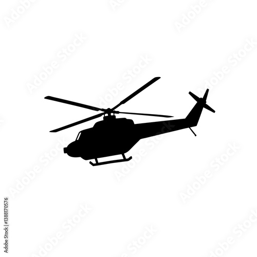 Helicopter Flying Silhouette Two