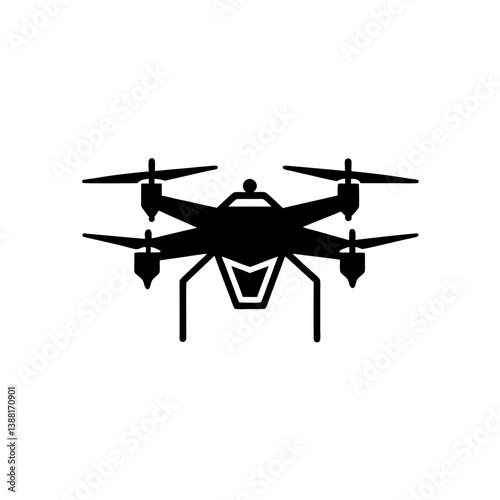 Flying Drone Silhouette Vector 2