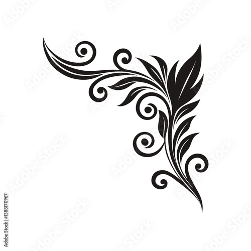 Flourish Corner Design Silhouette