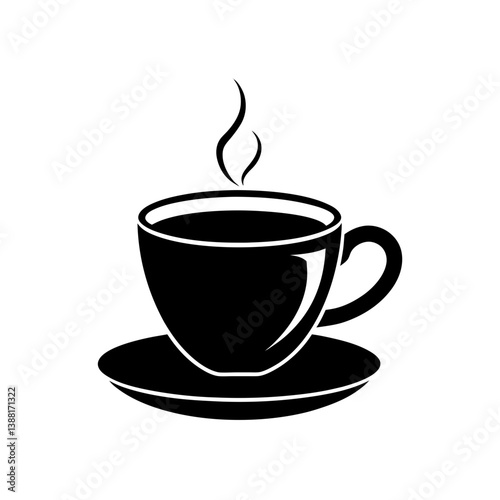 Cup of Tea Silhouette Vector Two