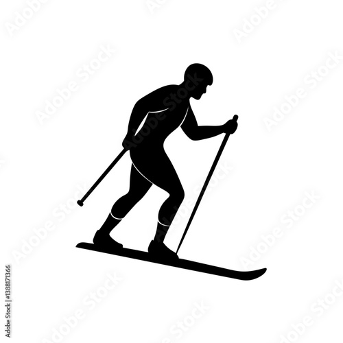 Cross Country Skier Silhouette Two