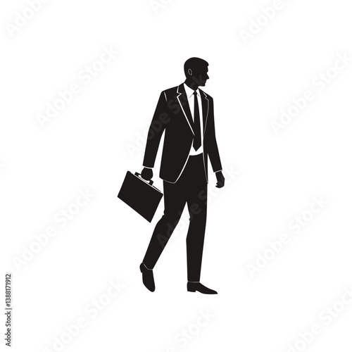Businessman Walking Silhouette