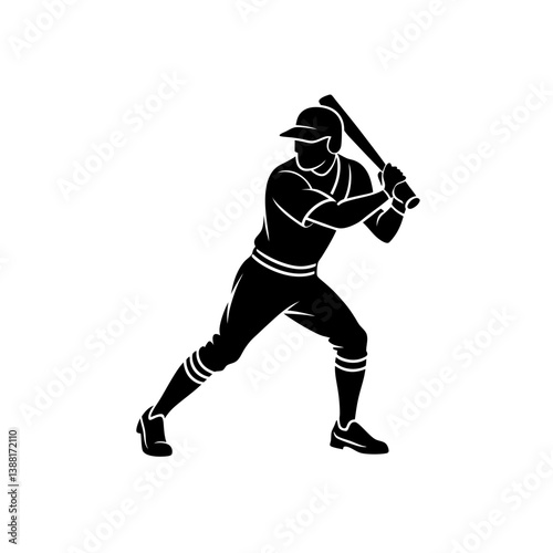 Baseball Player Pose Silhouette