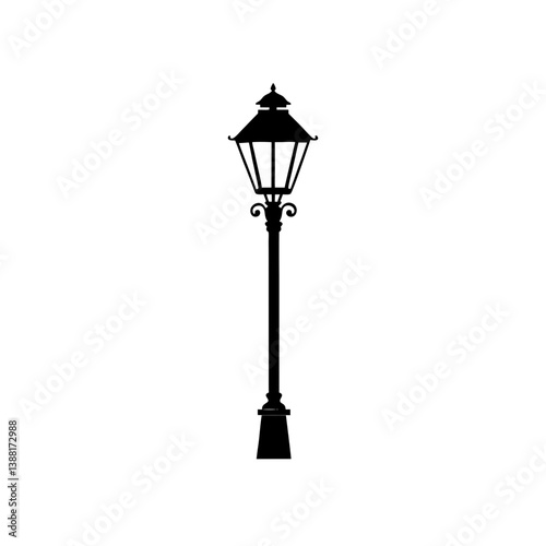 Old Street Light Silhouette Illustration