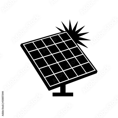 Green Solar Panel Vector Silhouette