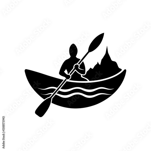 Kayaking Person Vector Design
