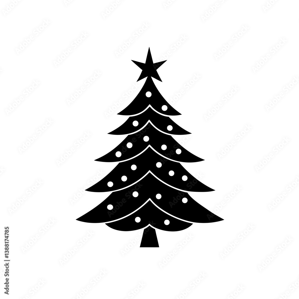 Fototapeta premium christmas tree vector illustration