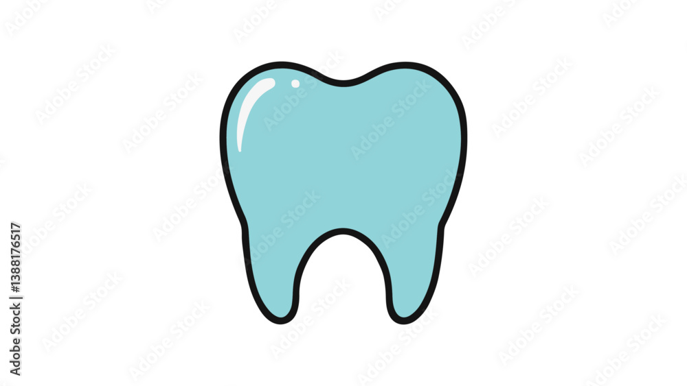 Blue Tooth Icon Representing Dental Care and Oral Health, dental cleanliness in a modern and minimalist style Blue Tooth Icon Representing Dental Care and Oral Health, dental cleanliness in a modern and minimalist style
