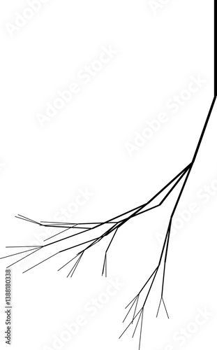 Vector illustration of naturally curved tree roots forming an organic pattern.