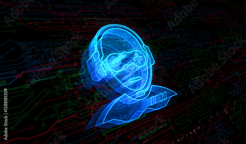Obraz na płótnie Gamer esport player symbol digital concept 3d illustration w salonie
