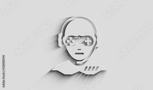 Obraz na płótnie Gamer esport player symbol digital concept 3d illustration w salonie